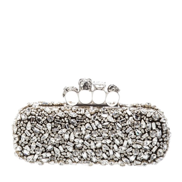 Alexander McQueen Swarovski Crystal Skull Four-Ring Box Clutch - Picture 12 of 17